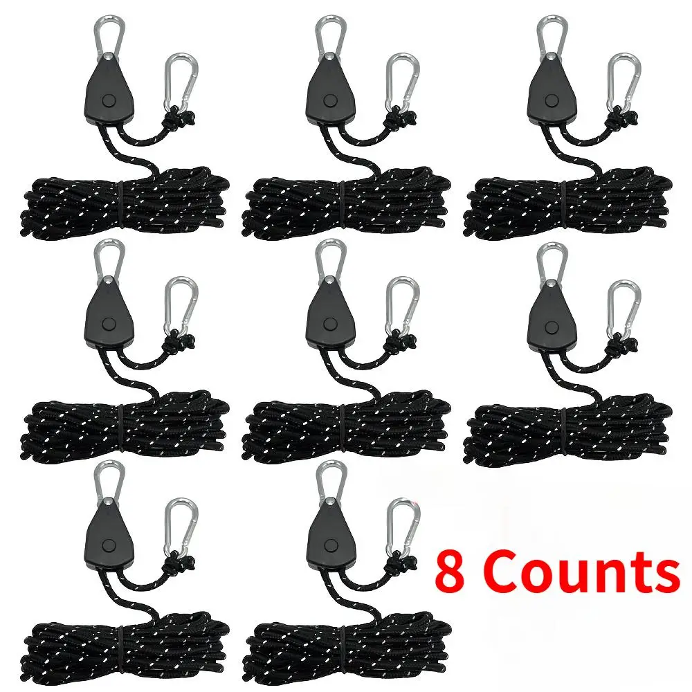 Reflective Wind Rope with Adjustable Buckle, 8 Counts Camping Tent Fixed Rope, Multifunctional Rope for Outdoor Camping, Hiking, Backpacking, Men Gift
