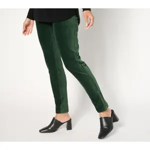 Susan Graver Petite Knit Corduroy Straight Leg Pull-On Pants