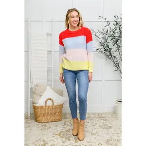 Bright Striped Knit Sweater
