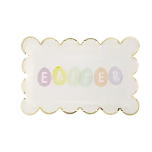 Easter Eggs Scallop Paper Plate