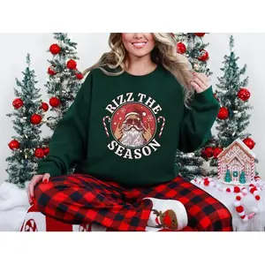 Rizz The Season Sweatshirt, Merry Rizzmas Sweat, W Rizz Christmas Sweat, Rizzler Santa Claus Shirt, Kids Christmas Rizz Sweater,Funny Santa