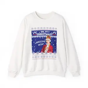 Oh, It's Christmas Awesome WOW  Ugly Sweatshirt , Womenswear Hoodie  Tops