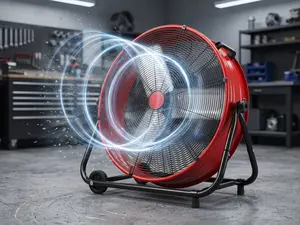 [Fan that Blows Cold Air] 24" Industrial High Velocity Drum Fan, 8500+ CFM Professional Floor Fan for Garage, Workshop & Gym