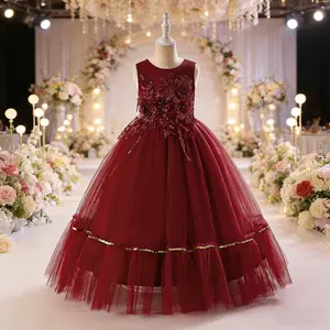 501 Long Dress for Kid Girl Wedding Party Princess Dress Girl Birthday Gown Show Length Skirt Prom Gown First Communion Dresses