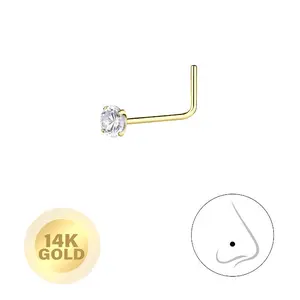 Piercing para la nariz de oro macizo de 14k