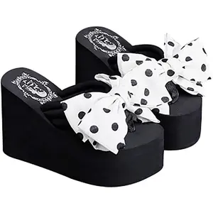 Women Flip Flop, Thong Wedge Platform Sandals Arch Support Slippers High Heel Comfortable Cushion Shoes Summer Beach