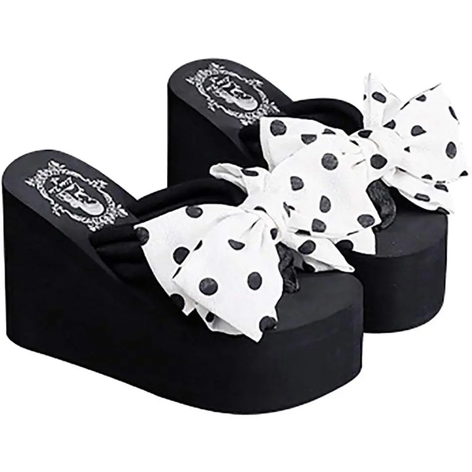 Women's Flip Flop Wedge Footwear - Fashionable Sandals with Arch Support, Cushioned Comfort, High Heel Platform Thong Design for Summer Beach, Heels