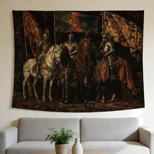 Knights on Horseback Tapestry Medieval Fantasy,Renaissance Style Wall Hanging,Suitable for Home Decor,Valentine's Day,Easter,St.Patrick's Day,Halloween,Christmas,and Other Festival Decorations.
