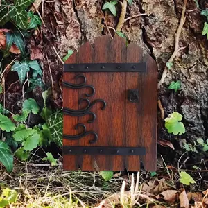 2-piece set of vintage wooden fairy doors - rustic elf doors, Decorative, suitable for garden and home decoration