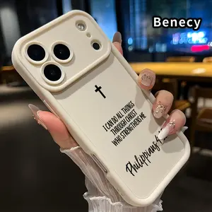 TPU Phone Case for iPhone 17 Pro Max 16 15 14 Plus 13 12 Mini 11 XR X XS Air E Christ - given Strength Pattern Drop Protection Shockproof Soft Silicone Smartphone Cover Casing