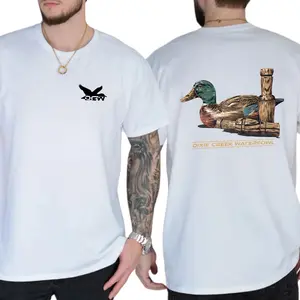Dixie Creek Waterfowl 2-Side T-shirt, Beer Tee, Vintage Tee, Cotton Shortsleeve Top, Classic Casual Menswear, Daily Men Tshirt