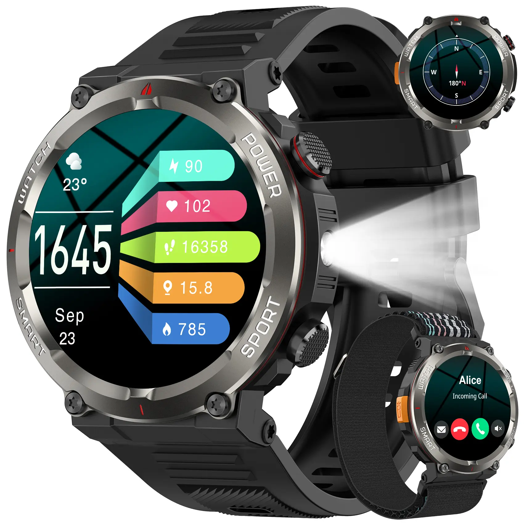 Blackview 2026 New Fashion Multifunctional Smartwatch for Men Women 1.45-inch Bluetooth Fitness Watch with Message Reminder Call Function 100 Sports Modes IP68 Waterproof Heart Rate Monitor Wearable Wristwatch