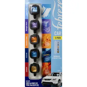 Febreze Mixed Scents Air Freshener, 5 Car Vent Clips, 5 Count (Pack of 1)