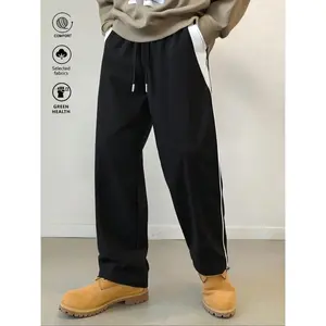 Men's Colorblock Striped Trim Sweatpants, Casual Comfy Breathable Jogger Pants for Daily Wear, Fashion Men's Trousers for All Seasons