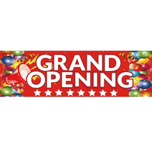 Grand Opening Banners, New Store Opening Signs and Rope, Large Advertising Backdrops, Outdoor Ceremony and Party Decorations for Store Gardens