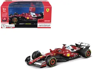Ferrari SF-25 #16 Charles Leclerc Formula One F1 "World Championship" (2025) with Display Case 1:43 Diecast Model Car by Bburago