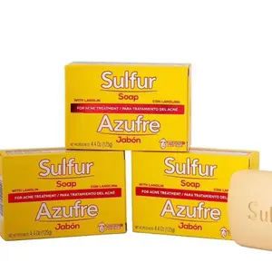 Grisi Sulfur Soap, Acne Treatment, Cleaner Bar Soap, Helps you Reduce Oil Excess and Acne Pimples, Keeps Pores Cleaner, Sulfur 10%, 3-Pack of 4.4 Oz, Bar Soaps, yellow