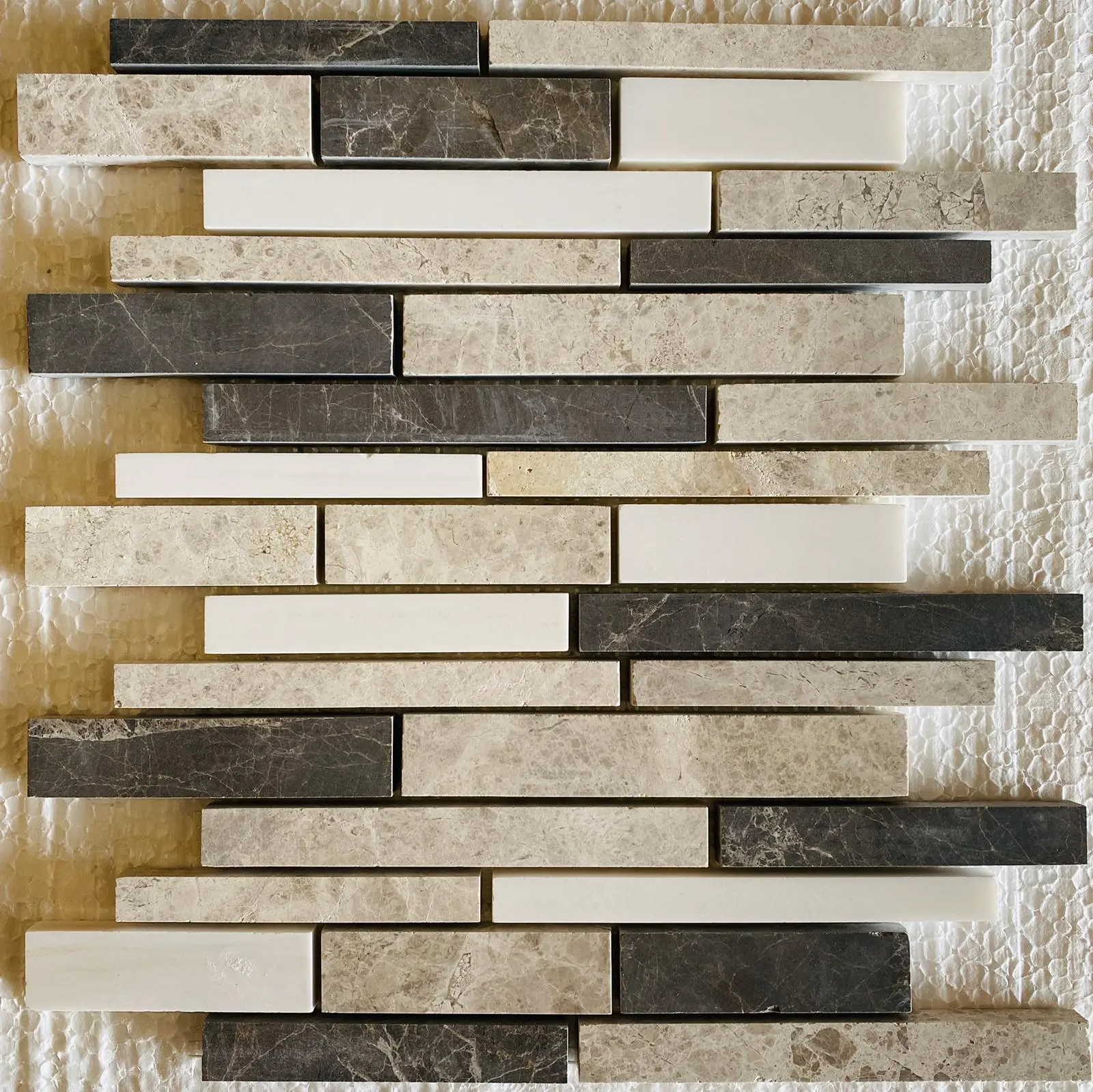 Jetty Linear Honed Mosaic Tiles, Commercial Traditional Design, 1 Sheet = 1 Sq.ft., Cohesive Pattern for Home Improvement Flooring & Wall Applications, Contemporary Design