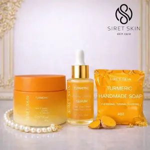 Turmeric FACE Trio | Vitamin C Serum + Brightening Face Cream + Handmade Soap