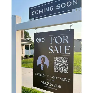 Yard Sign For Sale Sign Black with QR Code
