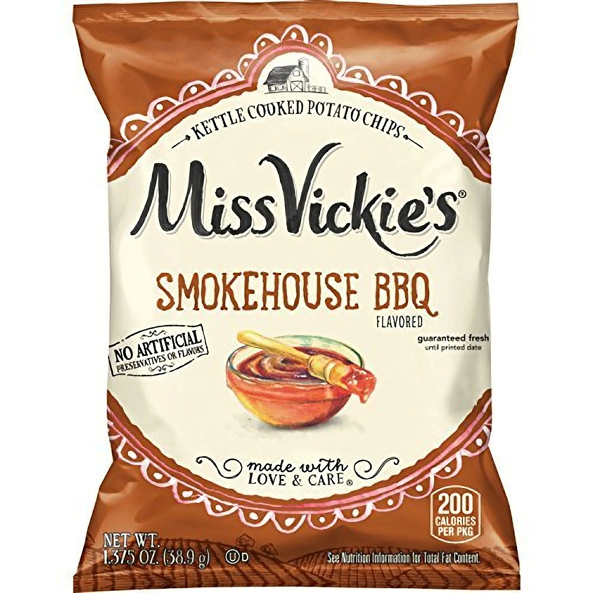 Miss Vickie's Kettle Cooked Potato Chips, Smokehouse BBQ, 1.375 Oz | 6 Bags Miss Vickie's Kettle Cooked Potato Chips, Smokehouse BBQ, 1.375 Oz | 6 Bags