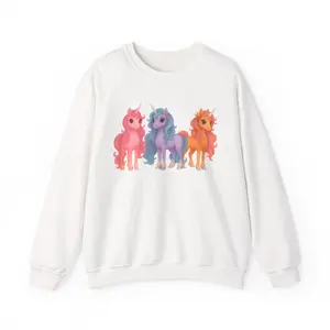 Whimsical Unicorn Princesses Crewneck Sweatshirt - Solara, Polly, Poppy Fantasy Sweatshirt, Sparkle Hollow Sweatshirt, Fairy Tale Jumper,