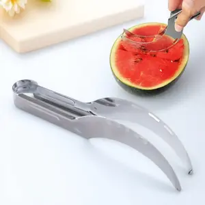 Multifunctional Fruit Cutter for Watermelon Melon Honeydew Quick Slice Core Remover Rustproof Easy Clean Kitchen Tool Time Saving Stainless Steel Durable Fruit Slicer Must Have Gadget