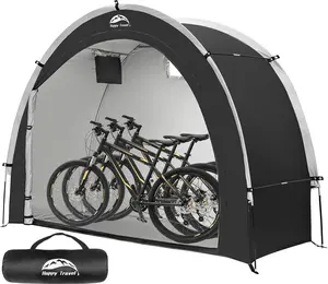 Portable Bike Storage Tent Waterproof Outdoor Bicycle Shelter with Window, Large Capacity Bike Cover Shed for 2-8 Bikes, Lawn Mower & Garden Tools, Heavy Duty Outdoor Storage