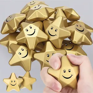 36 Pieces Star Stress Balls - Mini Foam Squeeze Toys for Stress Relief, 1.6 Inch Fidget Toys for Kids, Adults, Office & Classroom. Bulk Party Favors, Gift Bag Fillers (Assorted Smiley Faces)