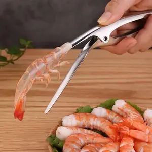 Stainless Steel Shrimp Peeler Shrimp Peeling Pliers Sharp Nose Shrimp Deveiner Peel Device Fast Kitchen Seafood Tools Shrimp