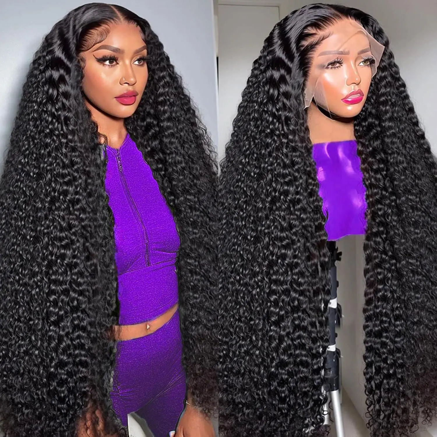 Only $79.99=28 inch deep wave human hair wig 13x4 Deep wave Lace Front Wigs Human Hair Pre Plucked HD LaceFrontal Wigs Brazilian Human Hair 180 Density Human Hair Wig with Baby Hair Wig