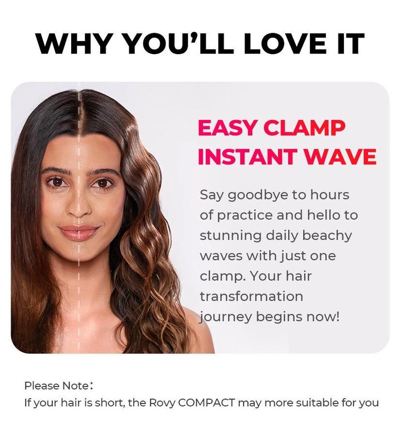 TYMO ROVY Beach Waves Curling Wand, Ionic Deep Waver Hair Curler Tool With Ceramic 3 Barrel For Women, Dual Voltage, Anti-Scald, Easy To Use Crimper Iron Hair Crimper Bed Head Waver Comfort, Hollywood Waves,Styling Kit,Negative Ion