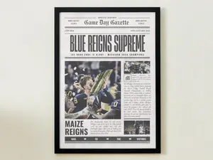 2024 Michigan Wolverines CFP Champions Commemorative Winners Front Page Newspaper