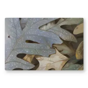 212 MAIN Autumn Leaves Aluminum Wall Artwork - 24x36 in. Brown Hyperrealist Metal Print, Nature-Inspired Decoration, Modern Home Decor, Gift for Enthusiasts