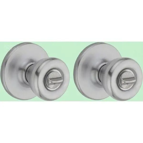 Satin Chrome Bed & Bath Knob - Pack of 2, Durable  Hardware, Easy Installation, Modern Cabinet Knob, Smooth Finish, Secure Grip Design adjustable    hinge door entry door, 2-3/8 Inch To 2-3/4 Inch, Bathroom Cabinets