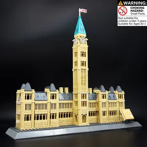 Architecture Stem Building Blocks Set, Building Block Sets, Canada Parliament Buildings Model Kit for Adults and Kids Educational DIY 3D Construction Toy Hobby Gift for Birthday Christmas Home Decor Realistic Architecture Puzzle Souvenir