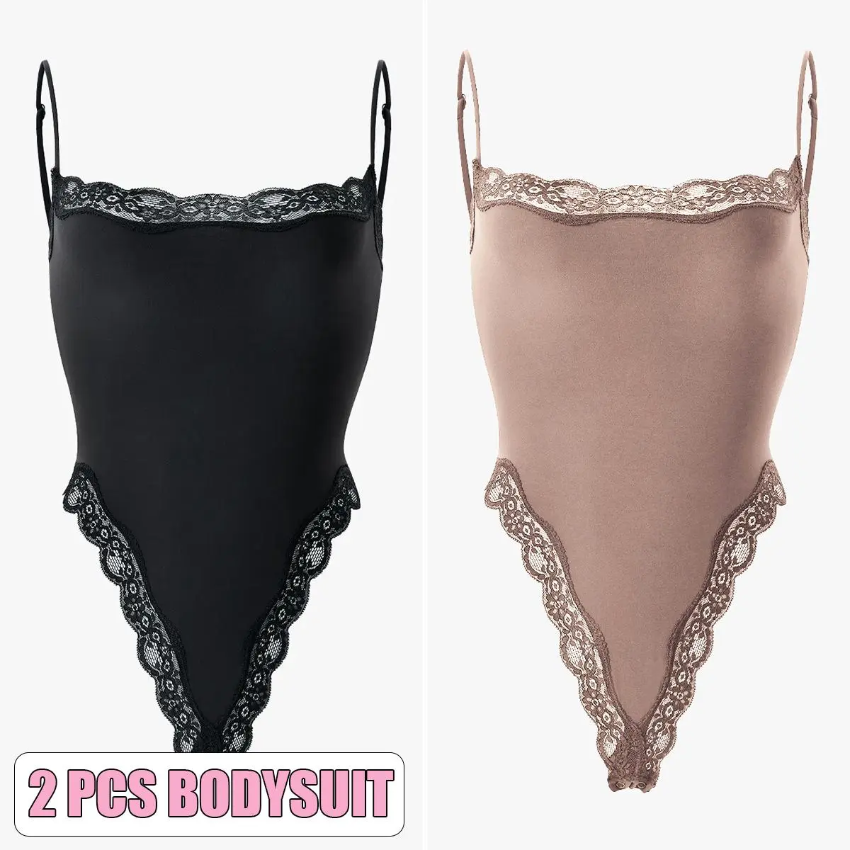 2pcs Bodysuit(Black/Sienna)