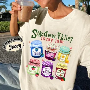 Stardew Valley Is My Jam Comfort Colors T-Shirt, Funny Cozy Gaming Tee, Farm Fan Merch Gift, Pelican Town Shirt, Game Lover Cute Clothes, Aesthetic Top Gift for Gamer Girl Women Men Her Him