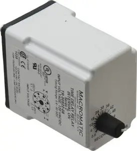 Macromatic 8 Pin, Multiple Range DPDT Time Delay Relay 10 Contact Amp, 120 VAC/VDC, Knob TR-50522-08