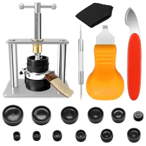 Watch Press Tool Set, Watch Back Case Closer, 17pcs/set Watch Battery Replacement Tool, Watch Opener Remover, for Watches with Two Pry Opening