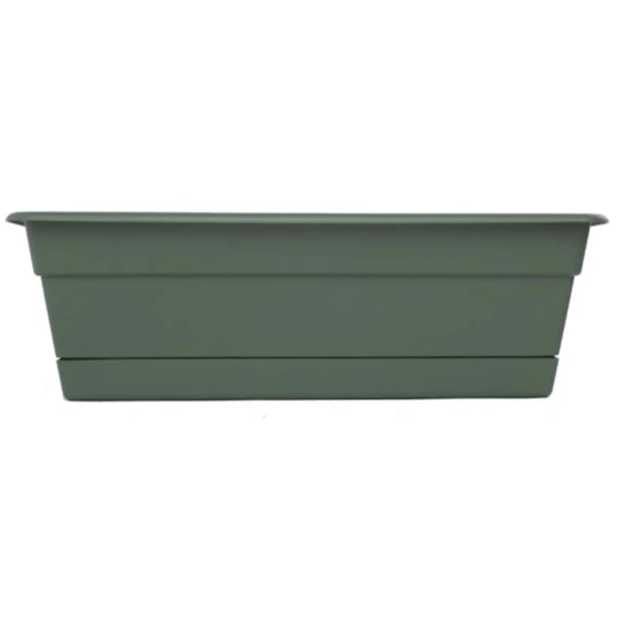 Bloem 7037202 Dura Cotta Rustic Matte Finish Rectangular Plastic Window Planter Box, 5.75x24x7.5in, 1.4lbs, Fade-Resistant, Indoor-Outdoor, Matching Saucer, Drainage Holes, Ideal for Basil, Strawberries