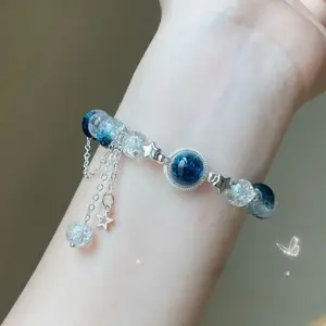 Ethereal Star Bracelet, Galaxy in Love, Dainty Friendship Jewelry, Skin-Brightening Adjustable Bangle