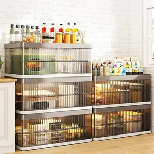 【Clearance】RaybeeFurniture 1-6 Tier Clears Plastic Storage Bins with Lid, Foldable Large Stackable Storage Bin, Dustproof for Versatile Storage Boxes Collapsible, Pefect for Bedroom, Living Room,Apartment Furniture