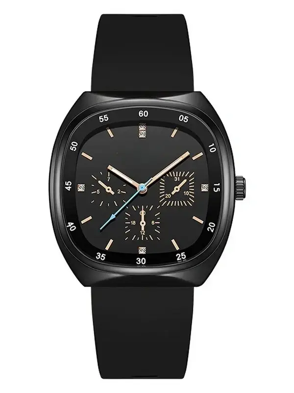 AIMANA Fashion Casual Watch with Square Skeleton Dial, Silicone Strap, Luminous Hands, Water-Resistant Sport Wristwatch, Perfect for Everyday Wear, Business, and Birthday Gift