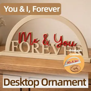 2PCS "Eternal Us" Romantic Letter Ornaments - Couple Anniversary/Wedding Favor, Home Desktop Decoration Artwork, Desk Signage Decoration