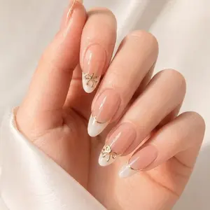 Mandarin Rhinestone Nail Art Kit, Embedded Rhinestones, 24-Piece Set, Medium-Length Nails, Includes Tools, Perfect for DIY Manicure