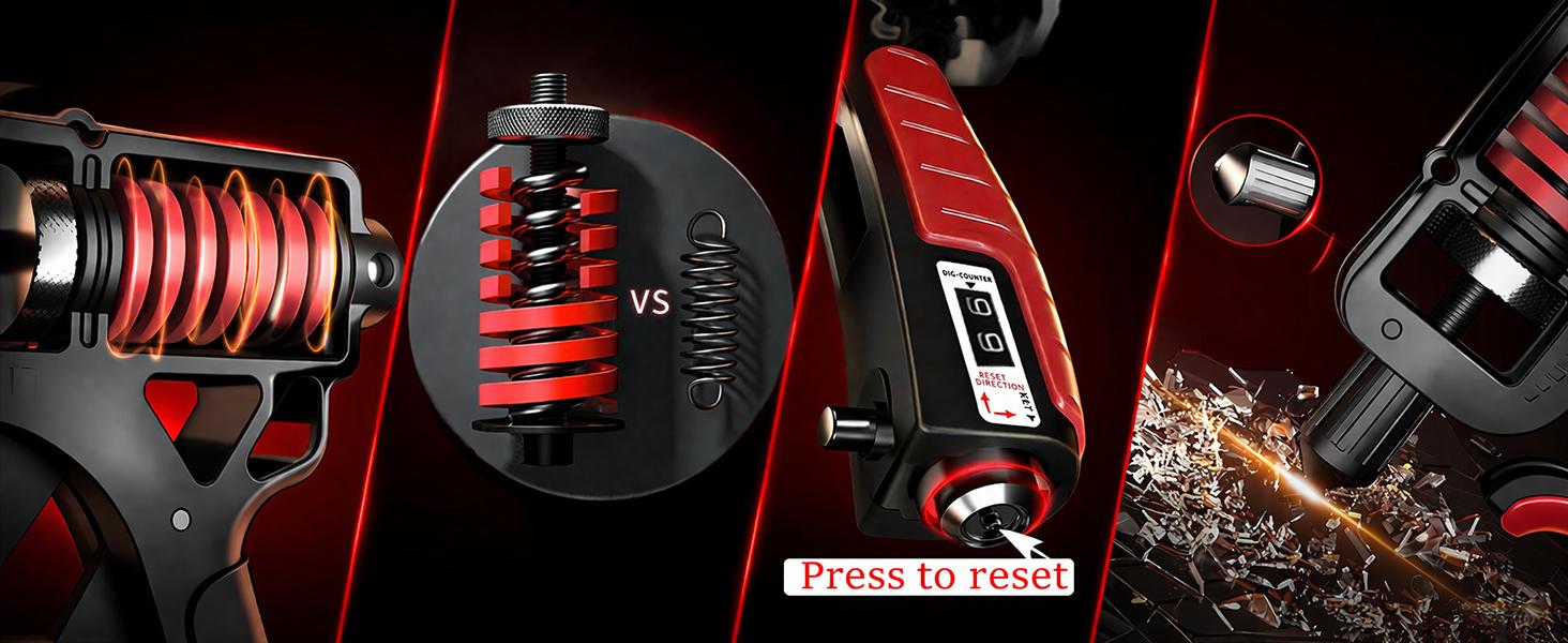 Adjustable Hand Grip Strengthener – Heavy-Duty Steel, 11–363lb Resistance, Ergonomic TPR Handle, Dual Spring Grip Trainer with Digital Counter for Forearm & Hand Exercise
