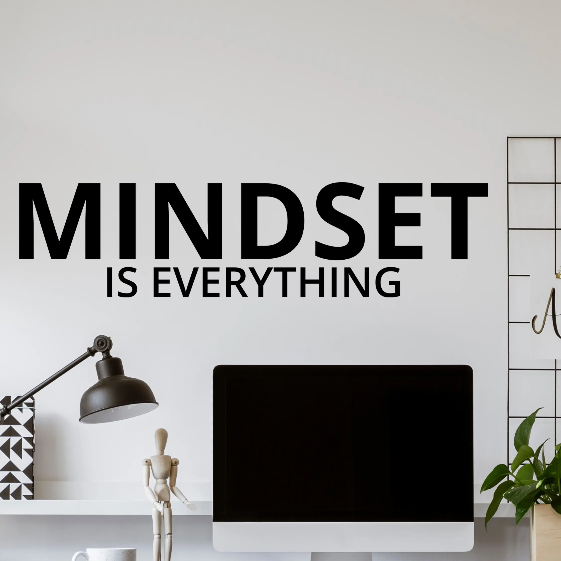 "Mindset is Everything" Decorative Motivational Vinyl Wall Decal Quote, Removable Sticker for Home Gym & Office Decor, Ideal Gift for Fitness Enthusiasts