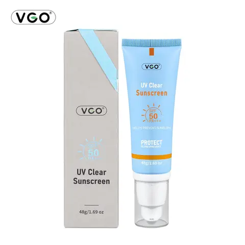 VGO Moisturizing Facial Cream Sunscreen Face & VC Serum Sunscreen SPF 50/PA+++ 48g UV Protection Lightweight Moisture