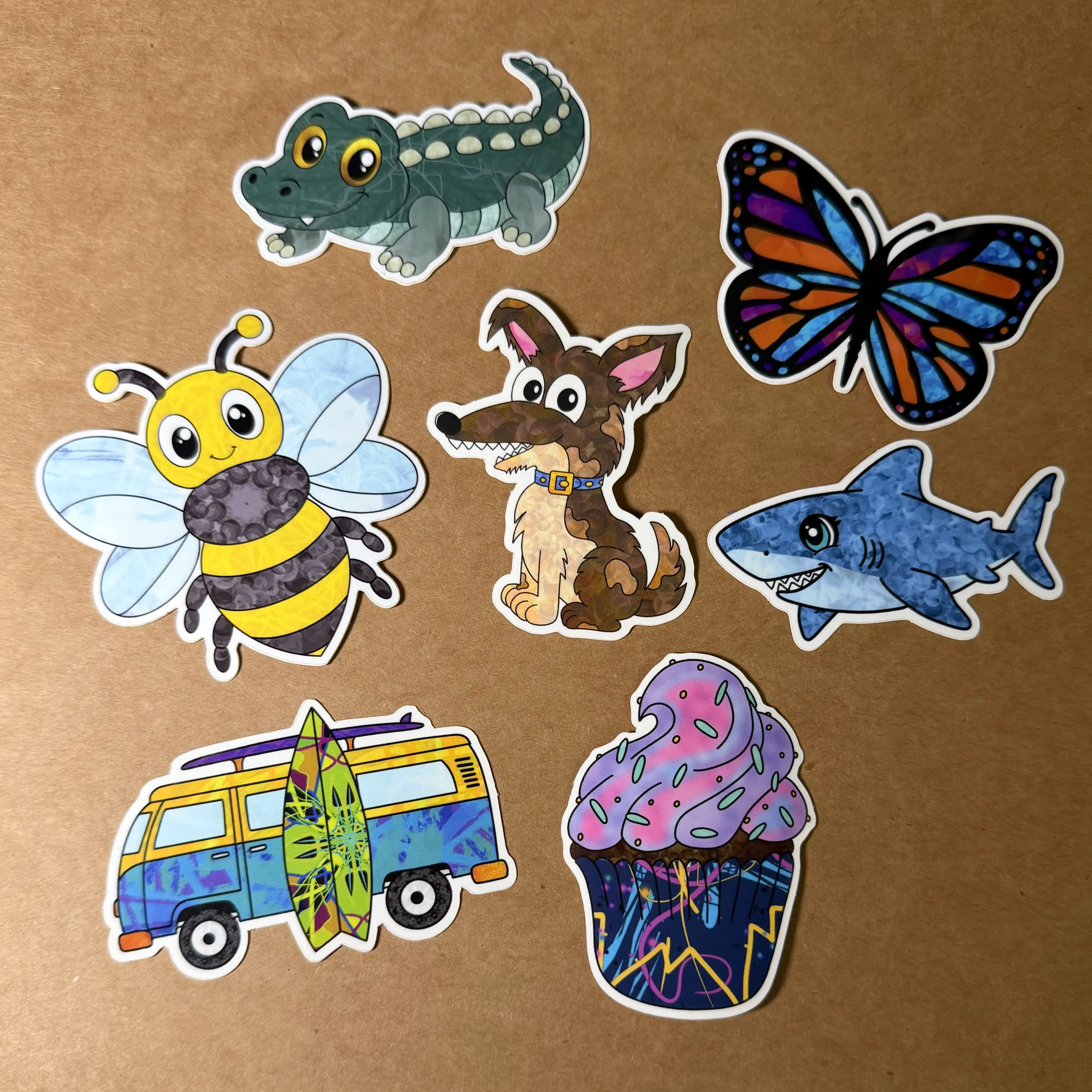 Waterproof Stickers, 7-Pack, Great For Tumblers Cars Laptops and Tablet Cases